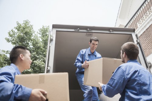 Spacious move van packed with household items